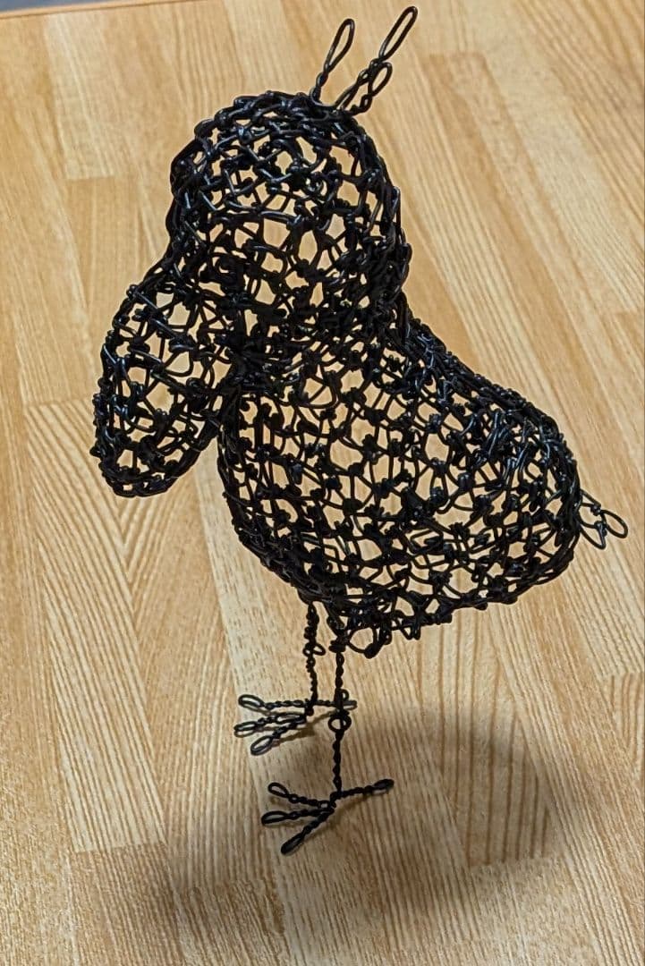 ハシビロコウ。ワイヤーアート。ワイヤークラフト。立体。一筆書き。オブジェ。