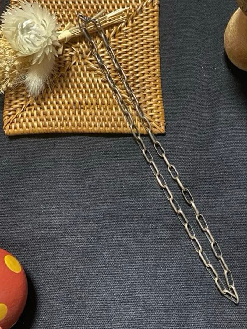 インディアンジュエリー　ナバホ族ハンドメイドチェーンネックレス40cm