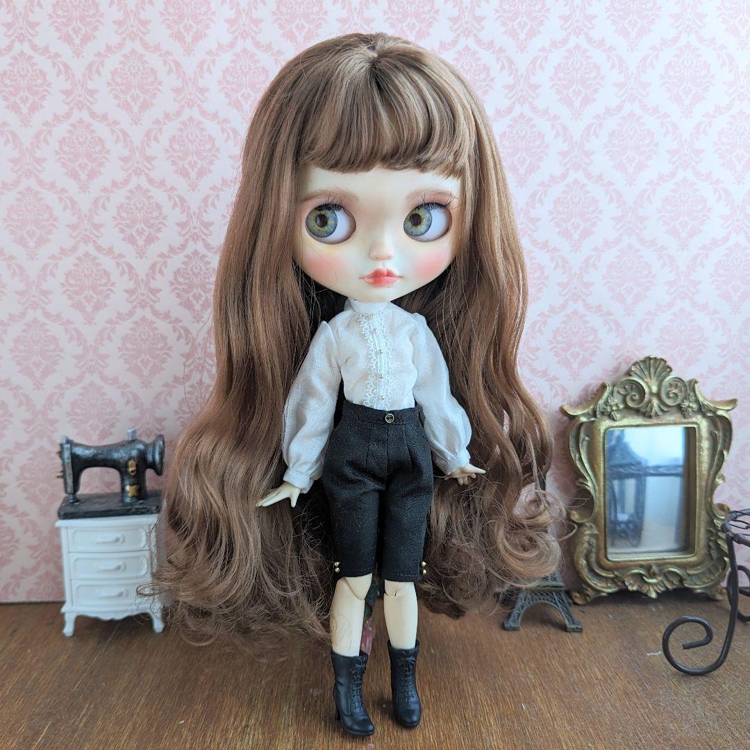 909.※単品※白のレースの前立て長袖ブラウス※ブライスアウトフィット※