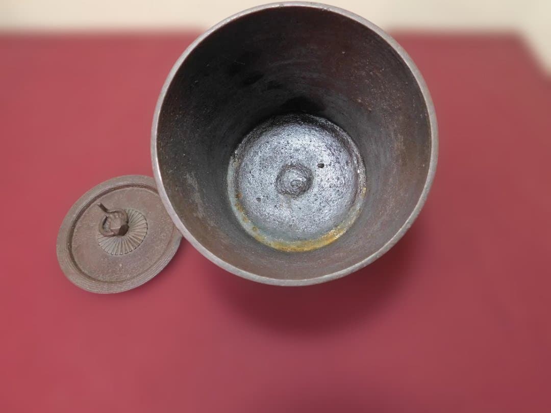 ☆在銘 利休好 雲竜釜 雲龍釜 皆口筒釜 桐箱 栞送料込み