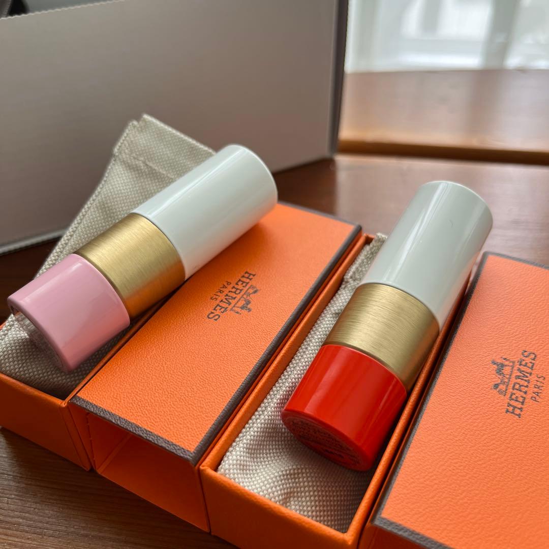 HERMES リップオイル リップバームリップスティック　3本セット箱とリボン付