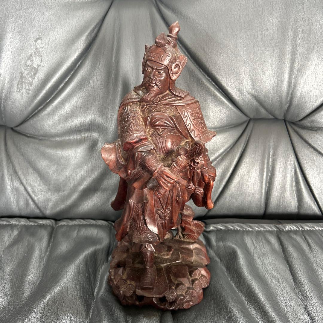木製武将像 約30cm