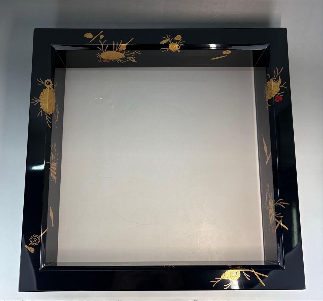【中古品】海松貝蒔絵　炉縁　宗完書付（共箱）