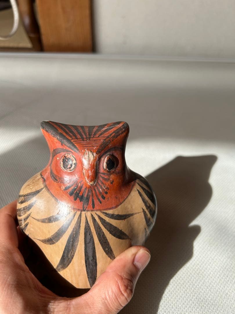 メキシコ　ビンテージ　トナラ焼　フォークアート　土器　1970-80 フクロウ
