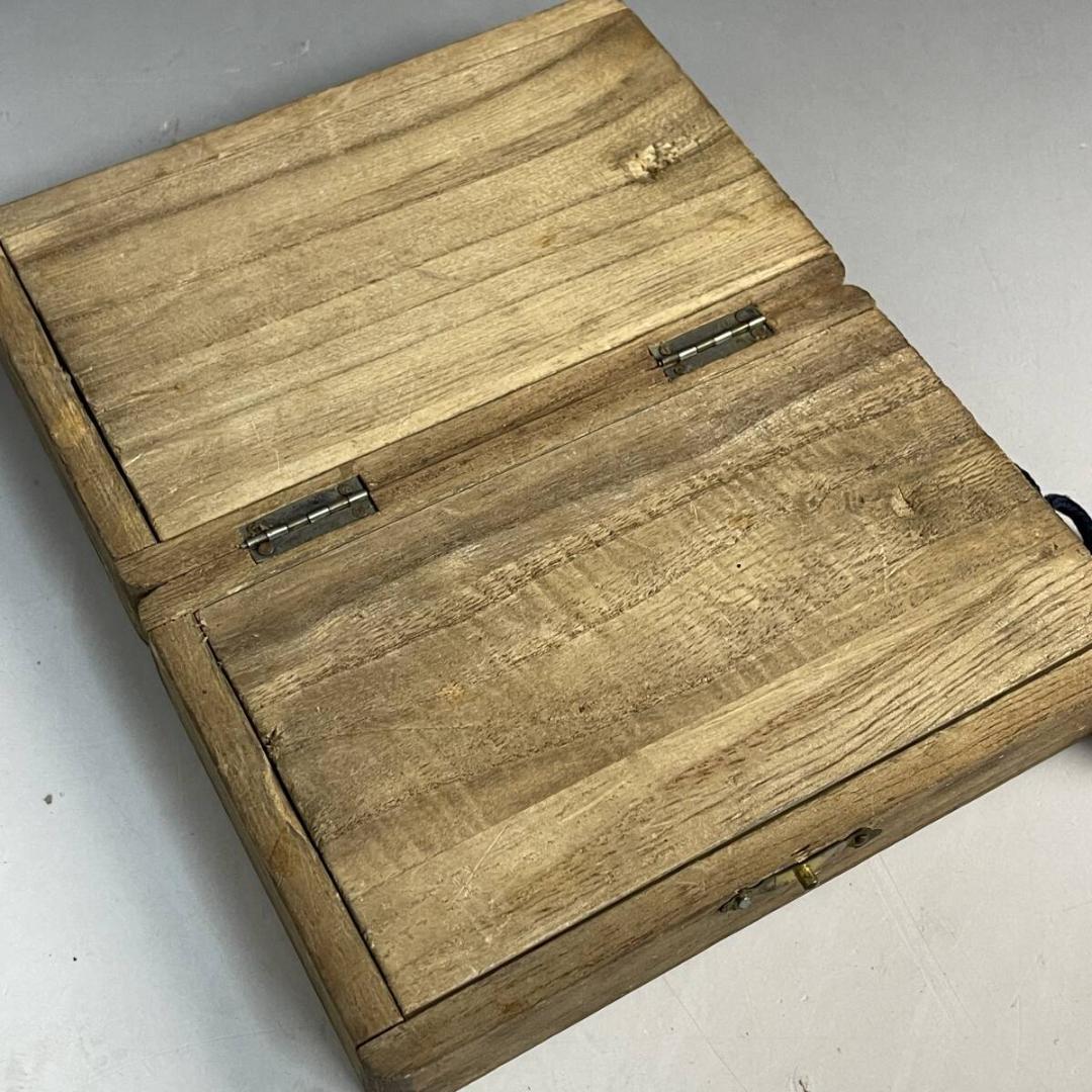 昭和レトロ 道具箱 瓢箪根付 タナゴ 鮒 ふな 小鮒 釣具 道具箱 木箱