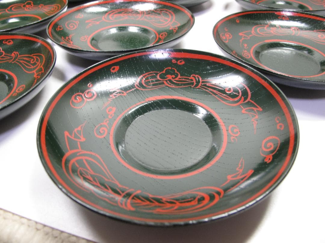 年代物　茶托　御托子　木製漆器　１０客揃い　ビンテージ品
