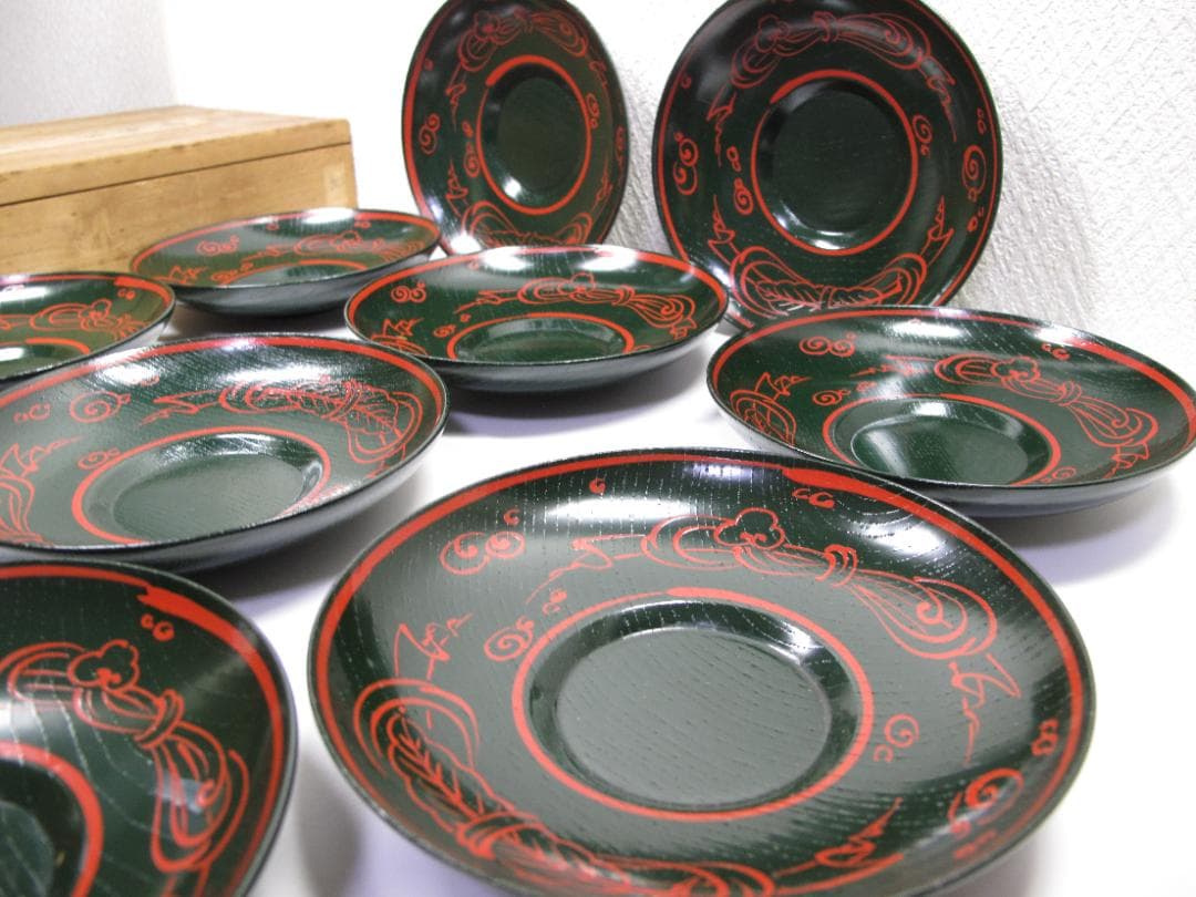 年代物　茶托　御托子　木製漆器　１０客揃い　ビンテージ品