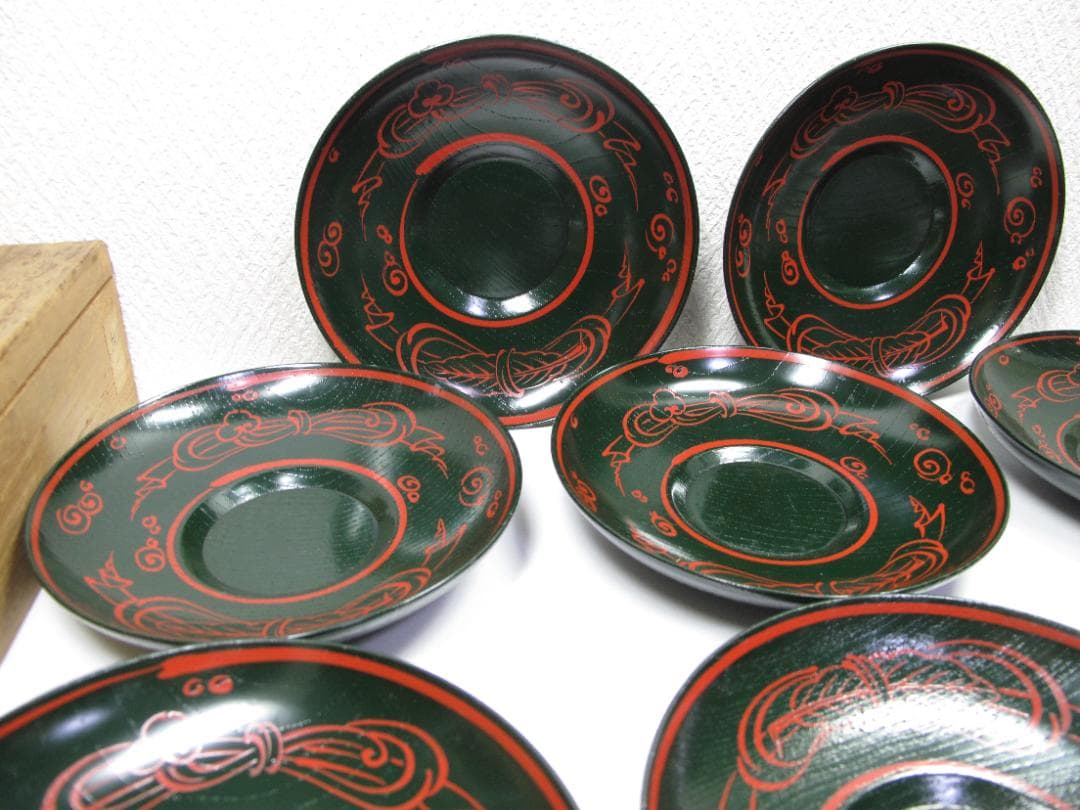 年代物　茶托　御托子　木製漆器　１０客揃い　ビンテージ品