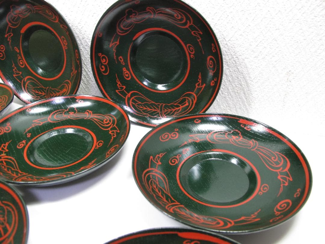 年代物　茶托　御托子　木製漆器　１０客揃い　ビンテージ品