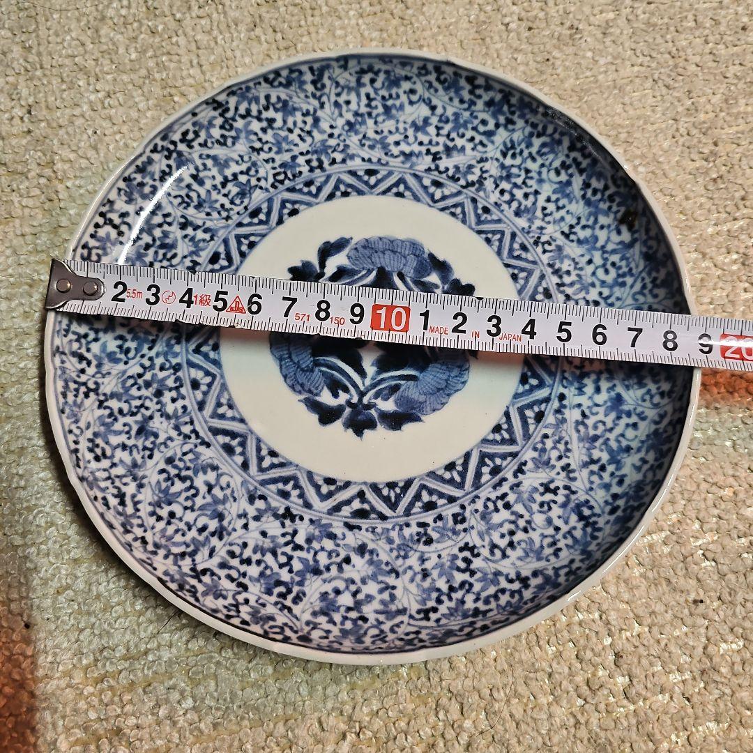 y*i様 古伊万里 江戸後期 輪花萩唐草皿 一対