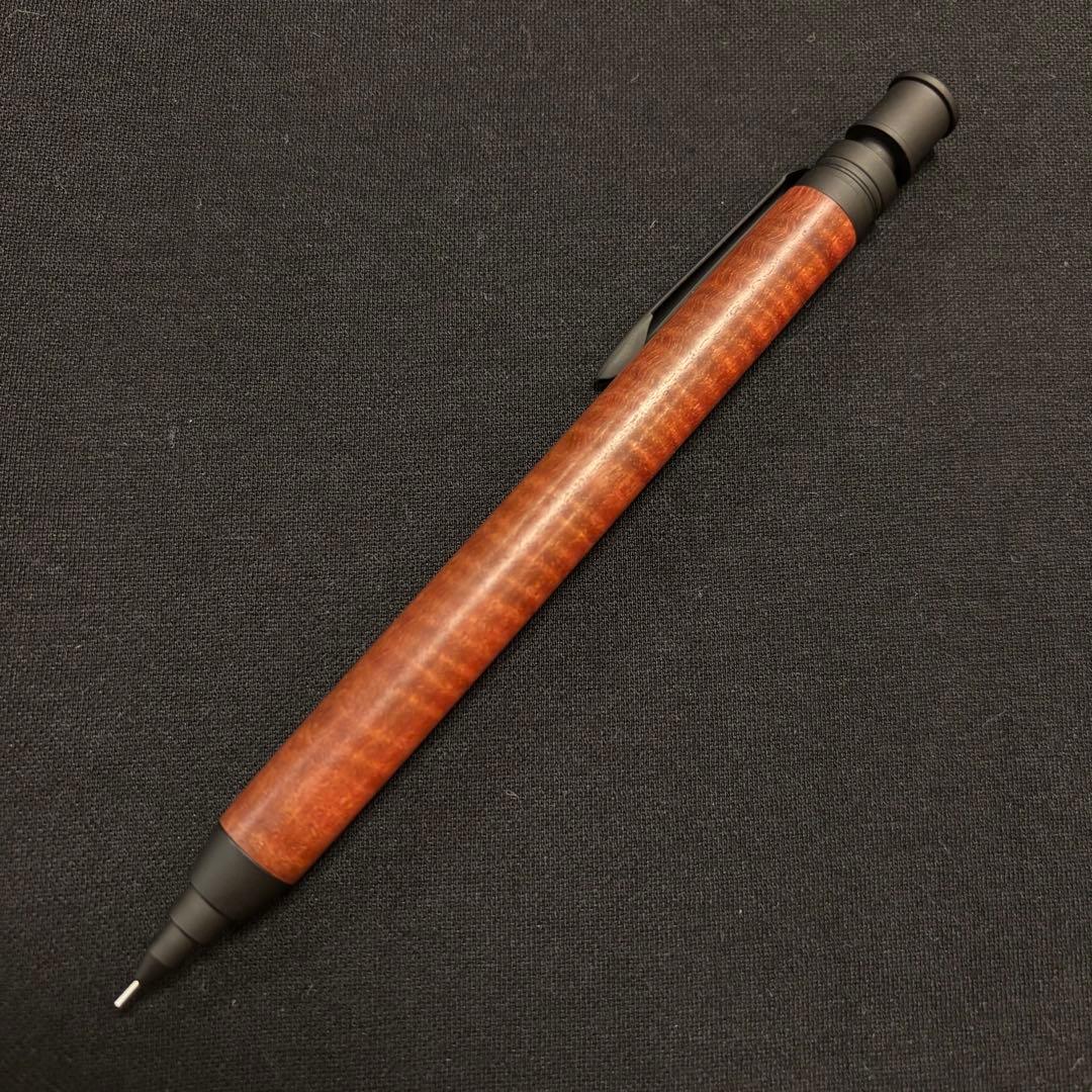 【マサランデューバ】縮み杢　シャーペン　木軸ペン　三神craft金具