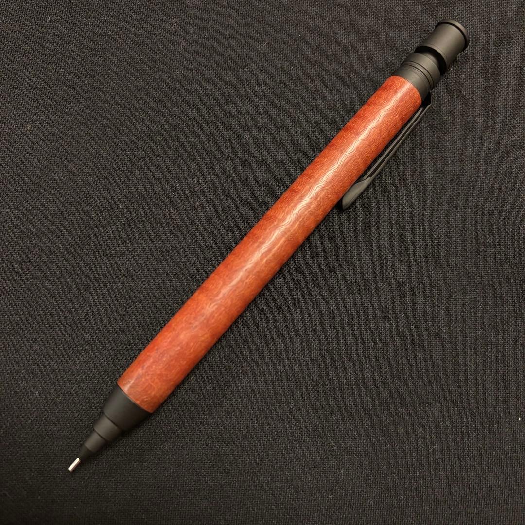 【マサランデューバ】縮み杢　シャーペン　木軸ペン　三神craft金具
