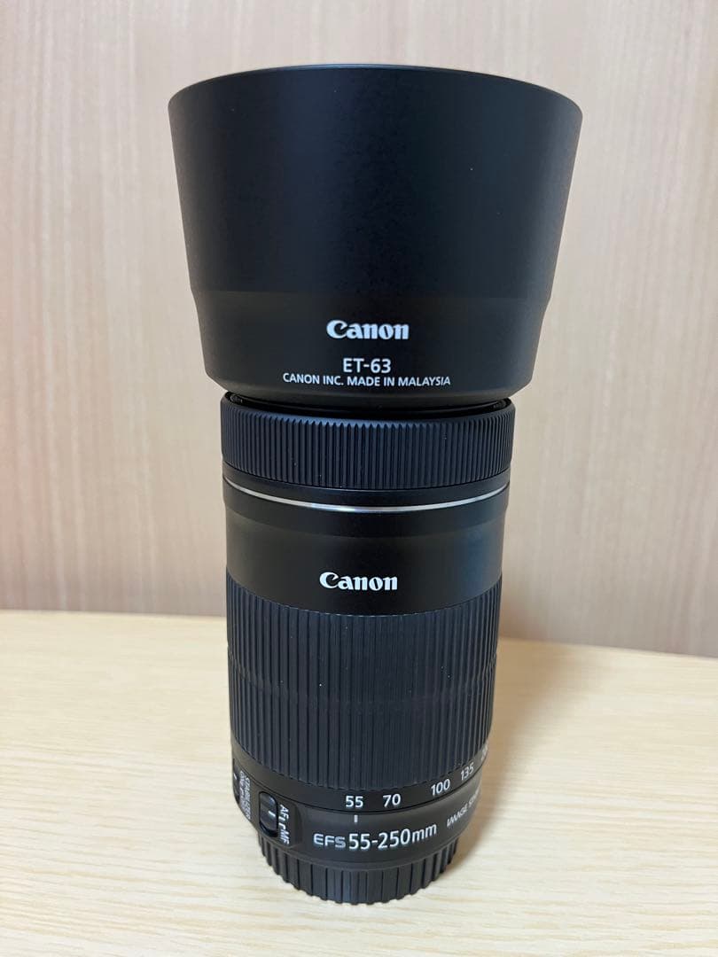 Canon EF-S 55-250mm レンズとET63カバー