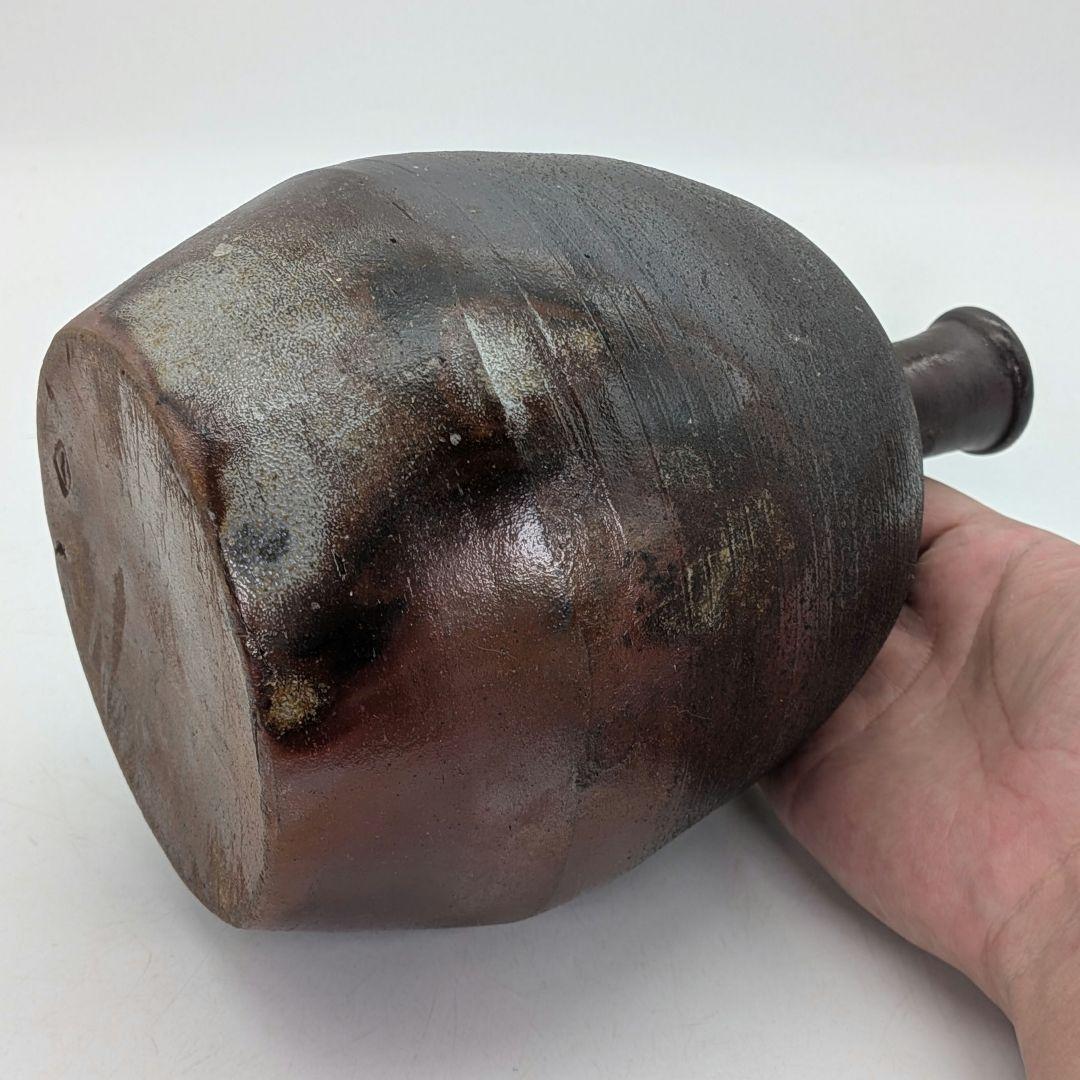 古備前写徳利花入 備前焼 花器 フラワーベース 花瓶 花生 一輪挿し 置物 在銘