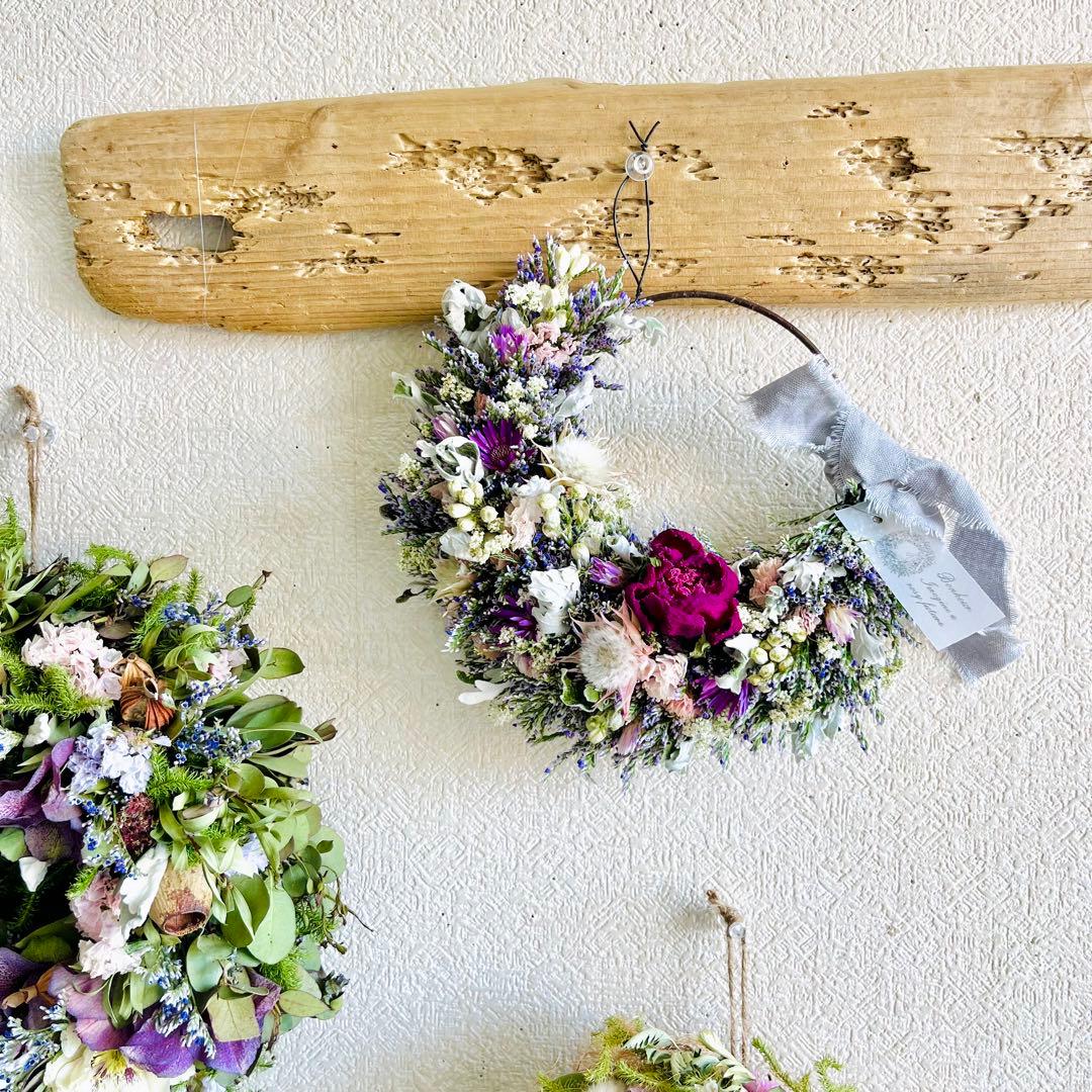 ドライフラワーリース　ドライフラワースワッグ　シャクヤク　芍薬