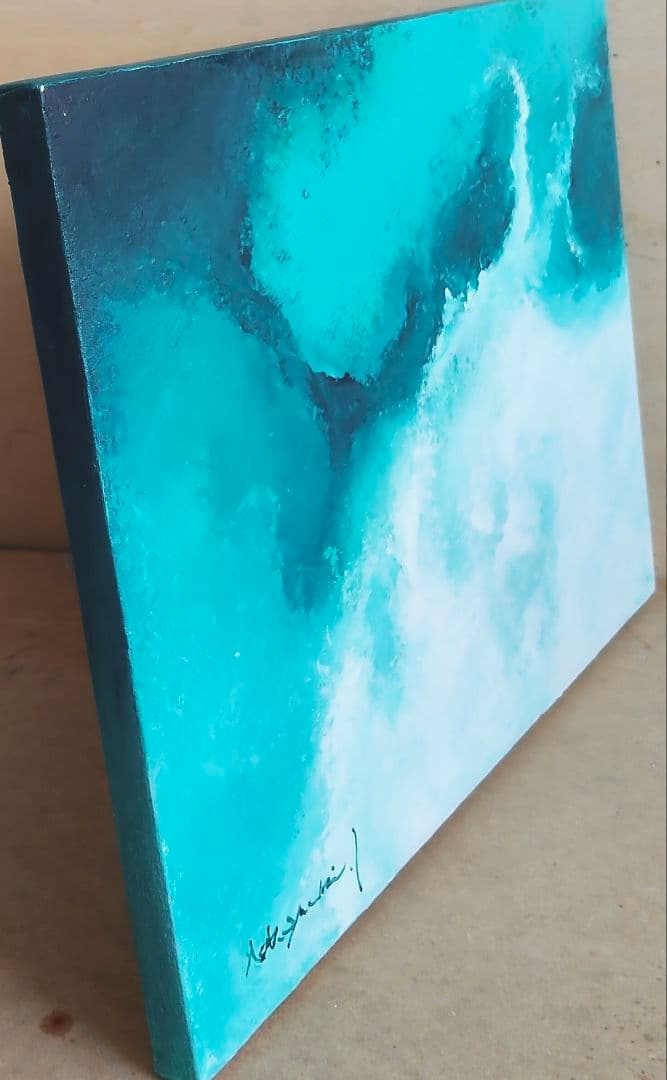 油絵　蒼の奔流 洋画家　池畠史幸　新作真筆画