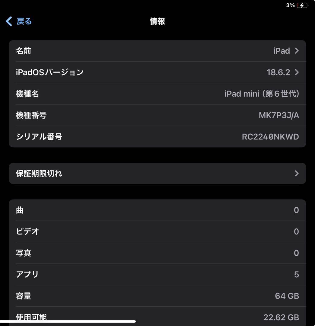本日値下げ中iPad mini 64G 第6世代　シルバー