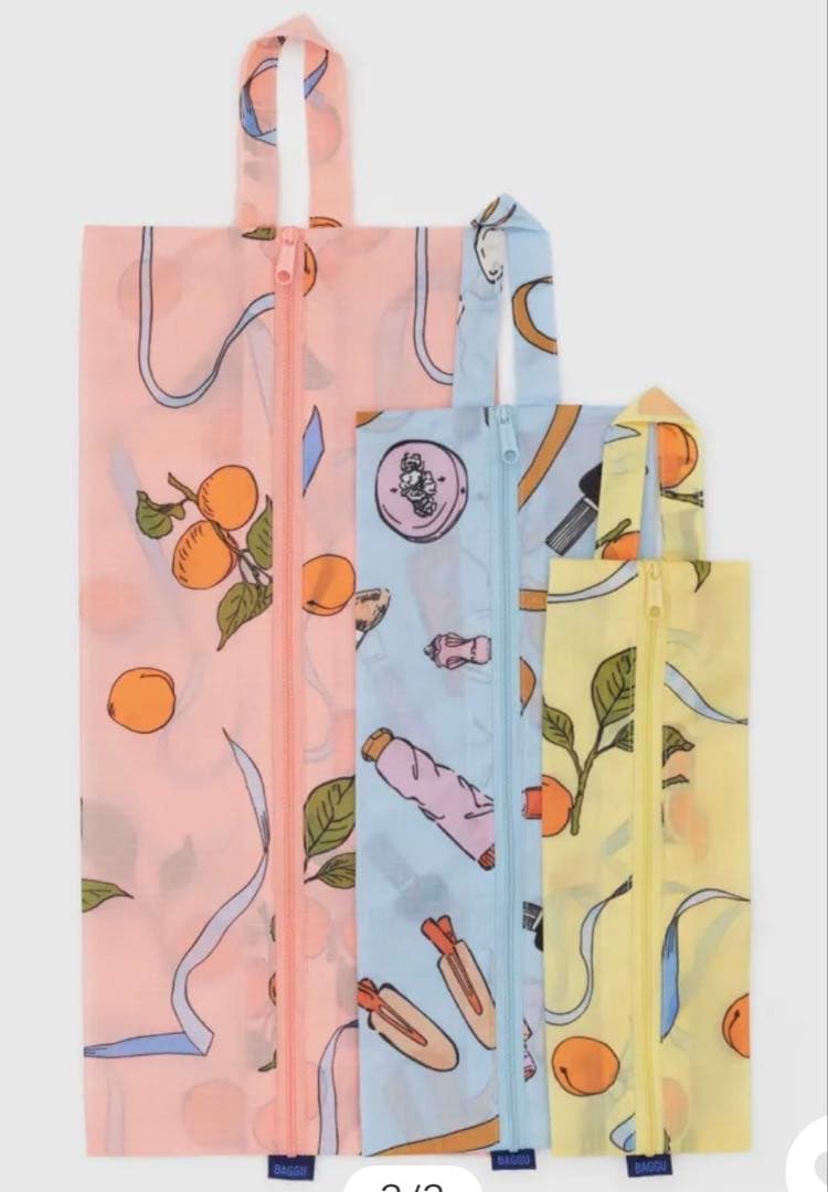 【新品未使用】BAGGU/3Dジップセット/コスメ