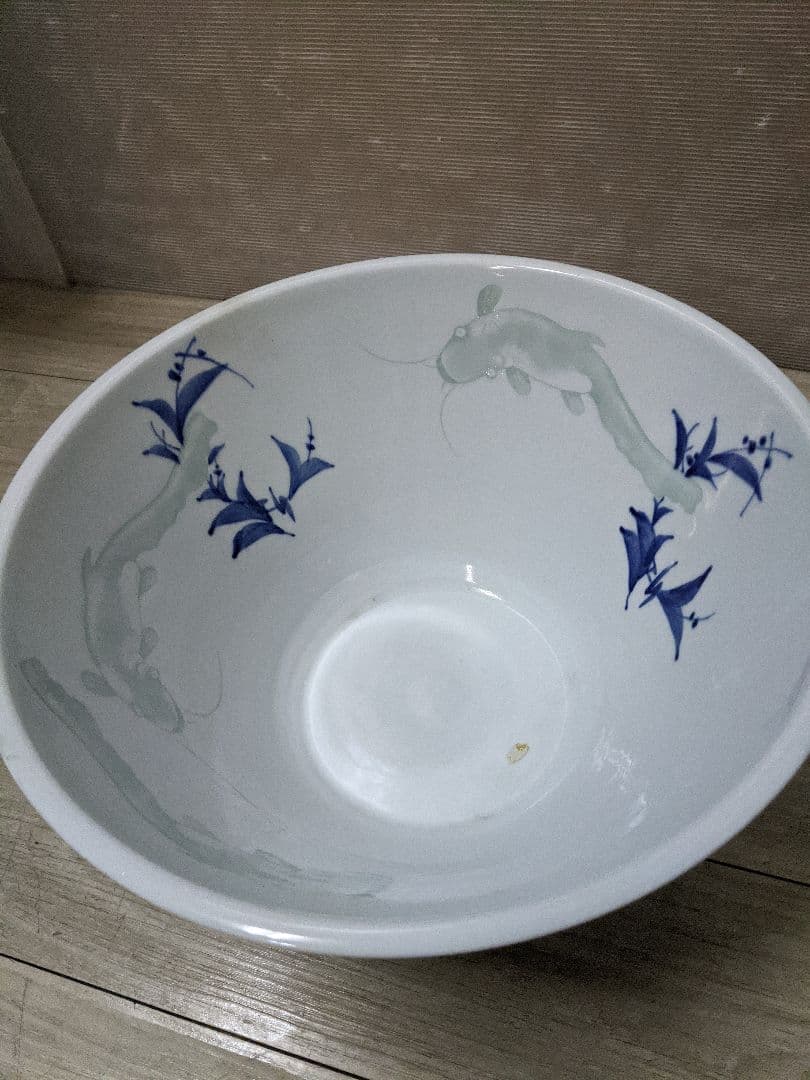 レトロ 時代物　火鉢　金魚鉢　睡蓮鉢 染付
