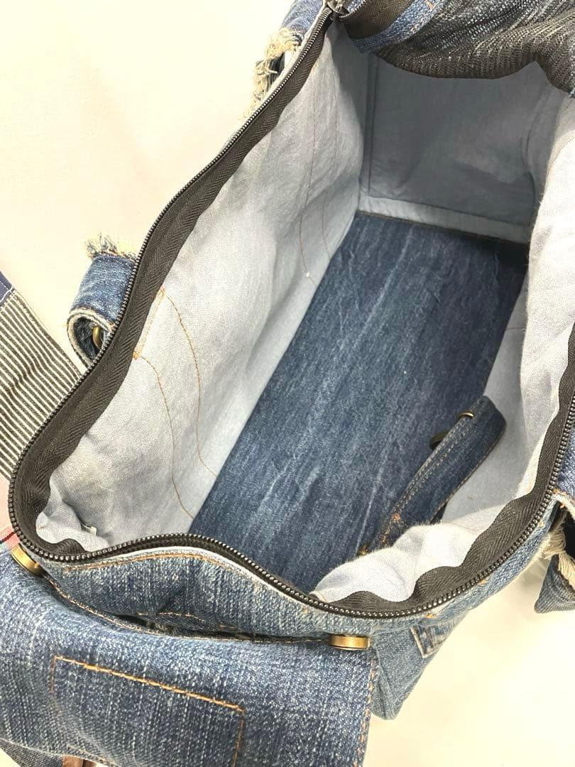 S1-68 美品 Ragstar デニムキャリーバッグ BOX型2way 1点物