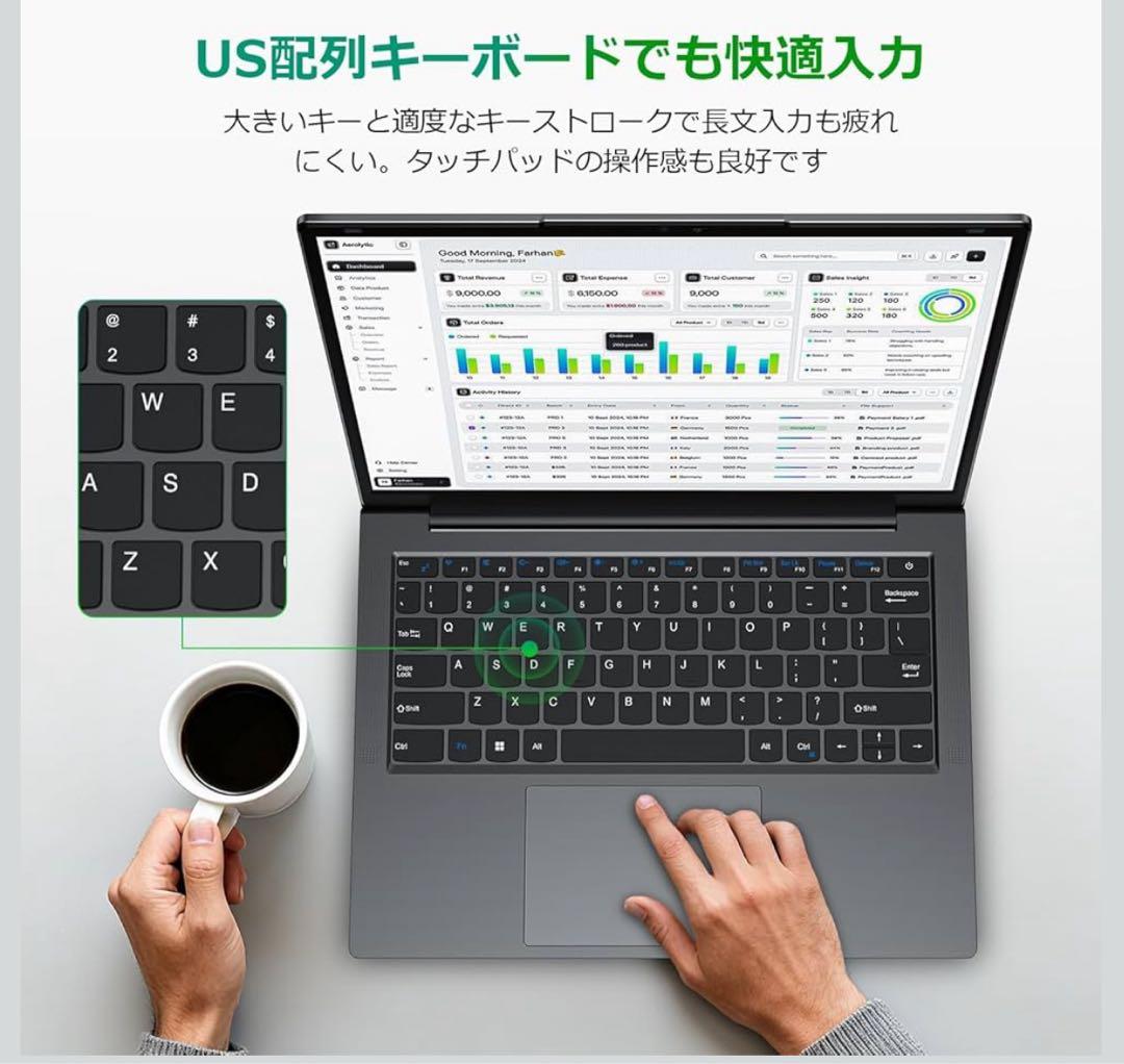 ノートパソコン Office搭載 14インチ 2Kディスプレイ