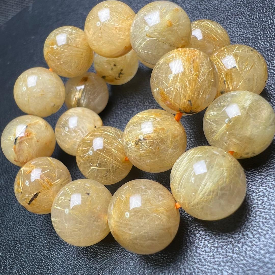 【81221】ゴールドルチルクォーツ 10.5mm ブレスレット