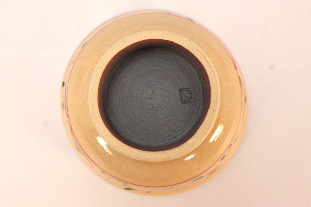 No5042 一字「華」　赤絵安南茶碗　共箱　栞付　茶道具　抹茶碗　送料無料