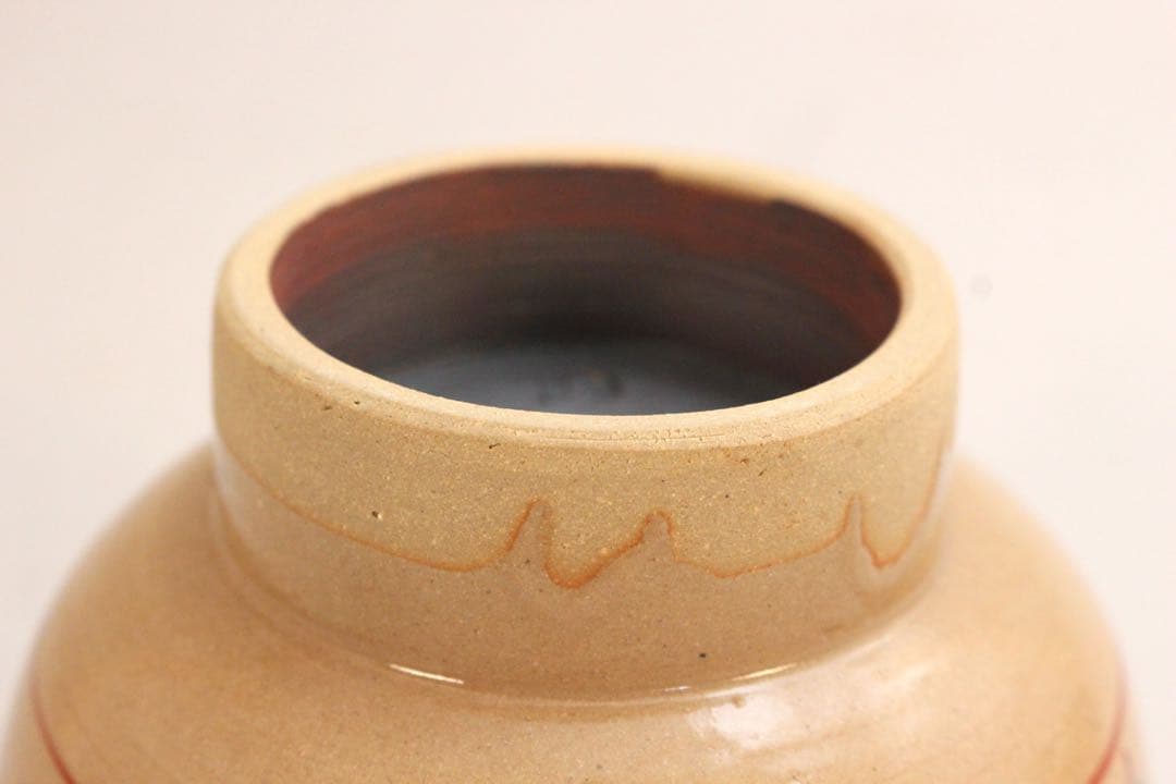 No5042 一字「華」　赤絵安南茶碗　共箱　栞付　茶道具　抹茶碗　送料無料