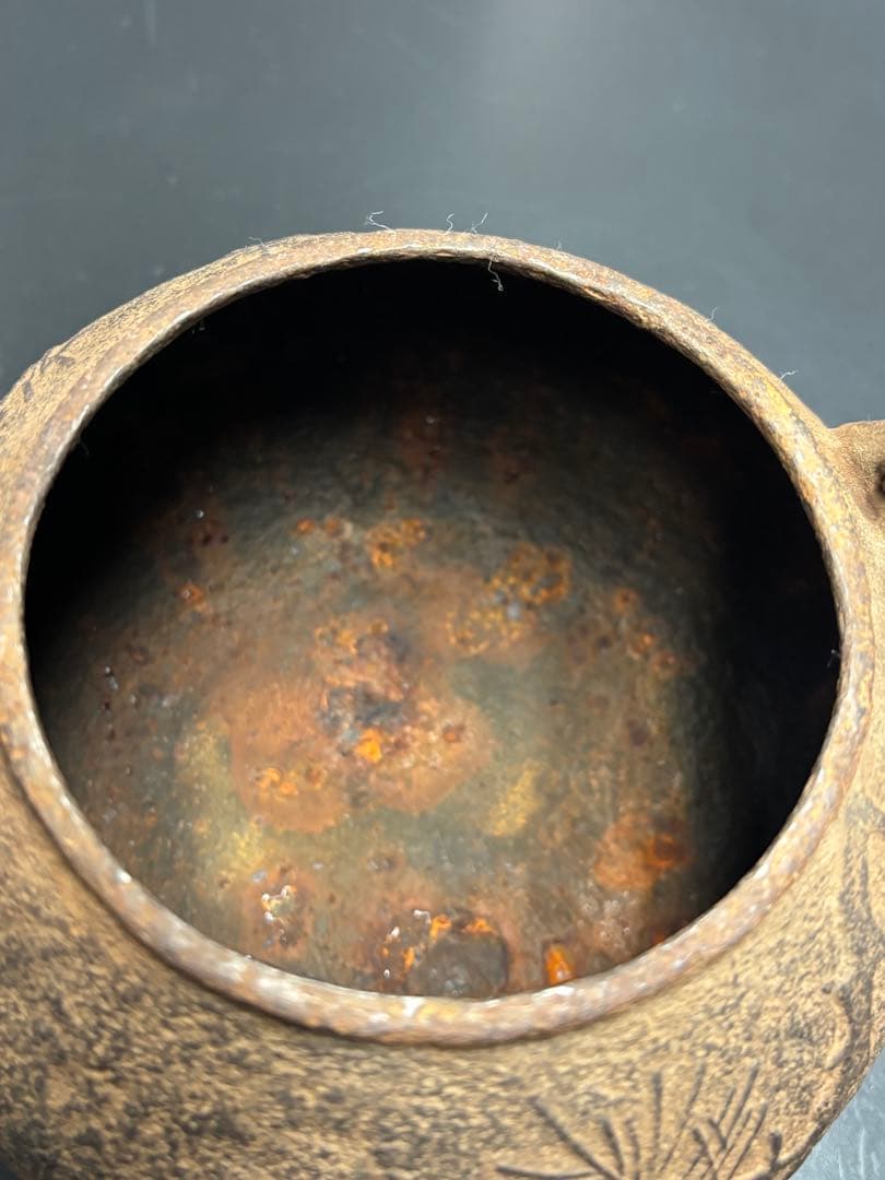 【希少品】光玉堂造 銀象嵌提手 鉄瓶 釜師 鉄器 急須 骨董品 古美術 金属工芸