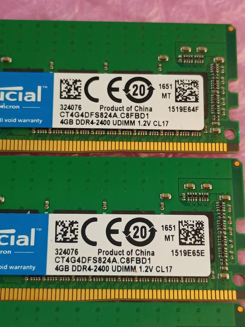 m*o様 【(4GBX4枚】crucial DDR4-2400 UDIMM CL