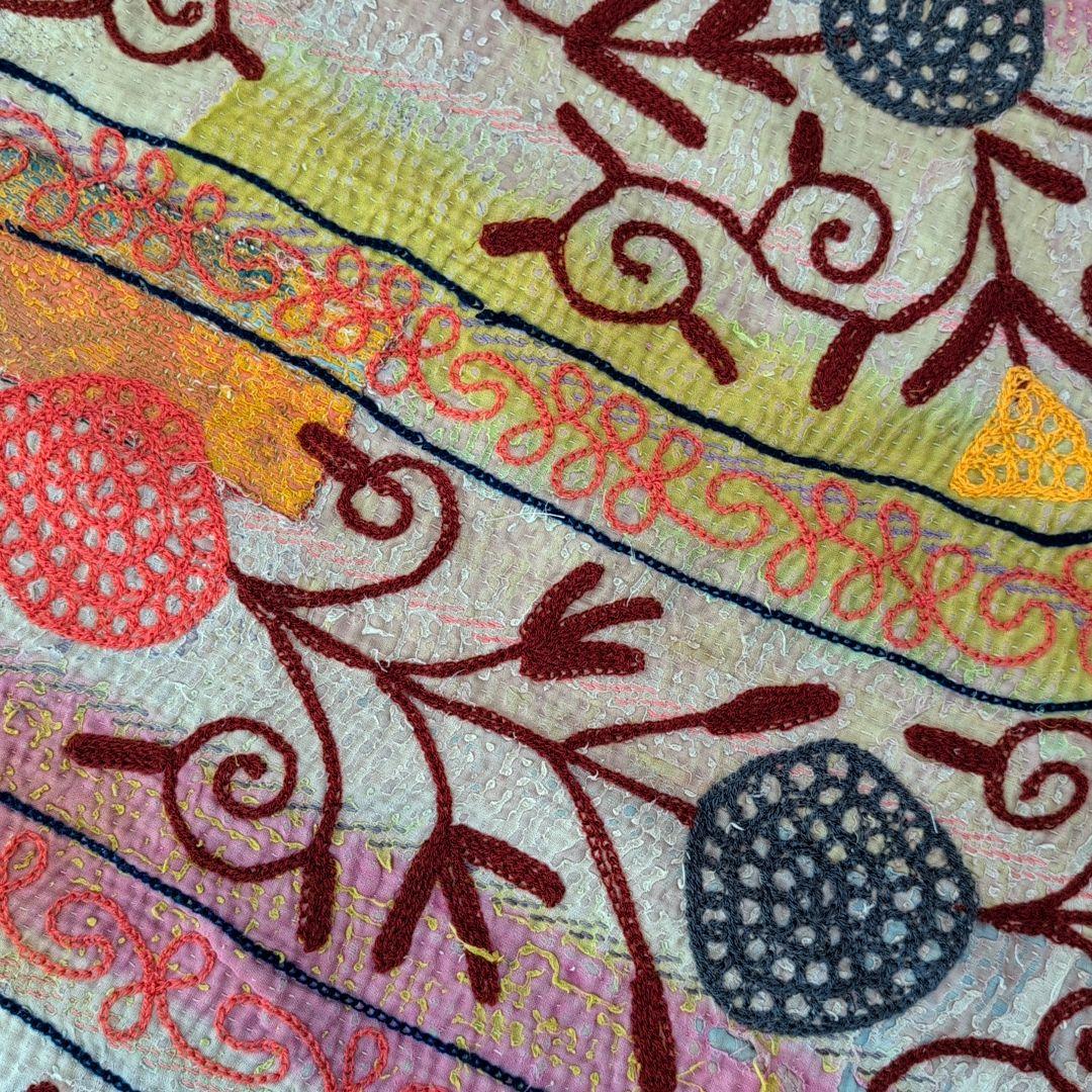 スザニ刺繍 テキスタイル 刺子布 ヴィンテージ カンタキルト ラリーキルト876