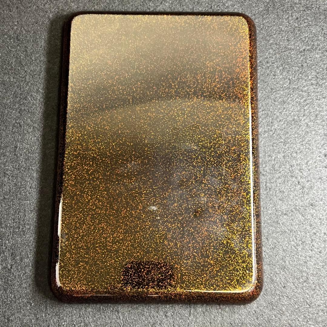 極上蒔絵　切手盆　袋付　縦24.3㎝　東Y8-0403☆2F