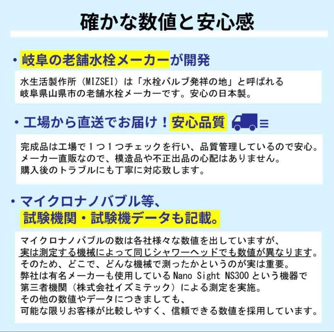 「最新」2.0L マイクロナノバブルシャワーヘッド 日本製