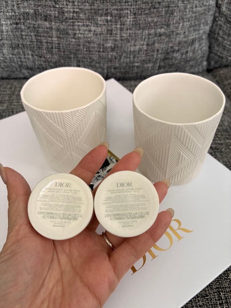 DIOR ディオール ノベルティ アロマキャンドル2個 CD容器付 箱ショッパー
