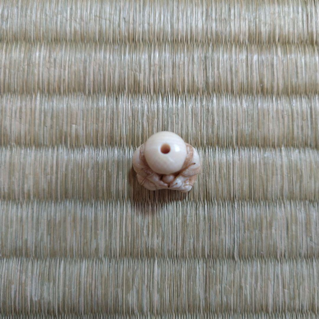 マンモス牙彫　根付　観音と小僧　2点