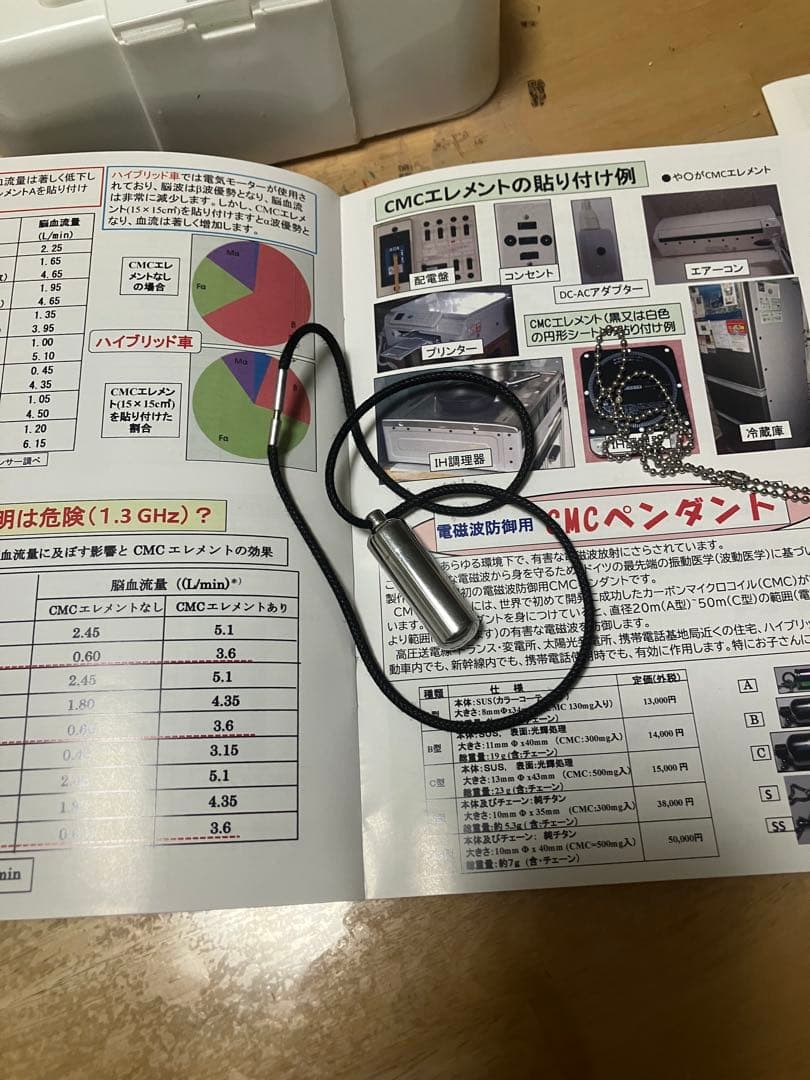 CMC ペンダント 冊子付き / 中古 美品 健康アクセサリー　純正