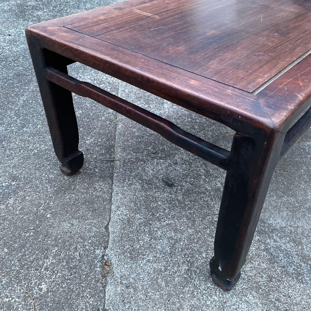 木製唐木長方形座卓 ダークブラウン　文机　箱75cm x奥行44.5cm