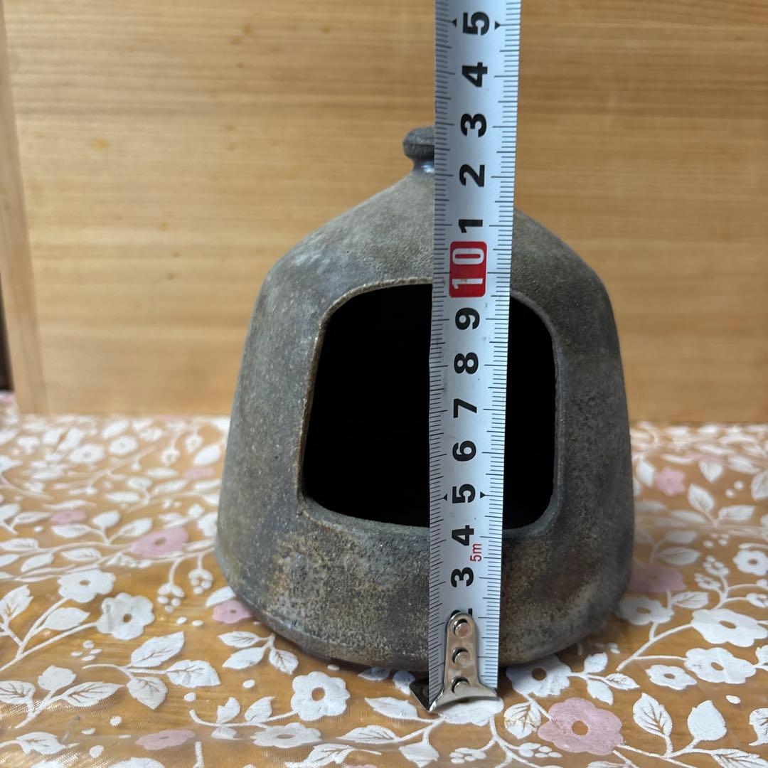 備前焼陶器製の円錐形オブジェ