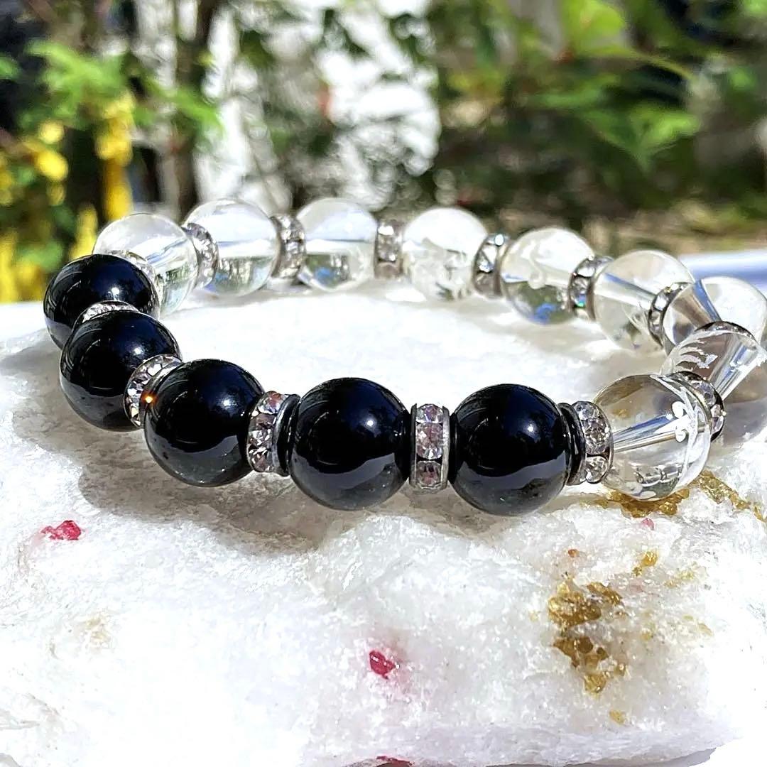 今日の目玉50％OFF【諸願成就】九生龍子 オニキス 水晶 ブレスレット