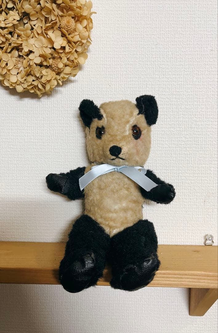 アンティークパンダちゃん　ぬいぐるみ　レトロ　ビンテージ　テディベア