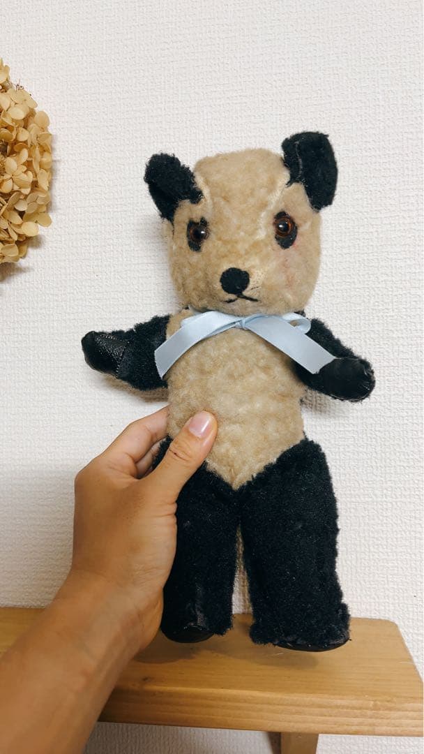 アンティークパンダちゃん　ぬいぐるみ　レトロ　ビンテージ　テディベア