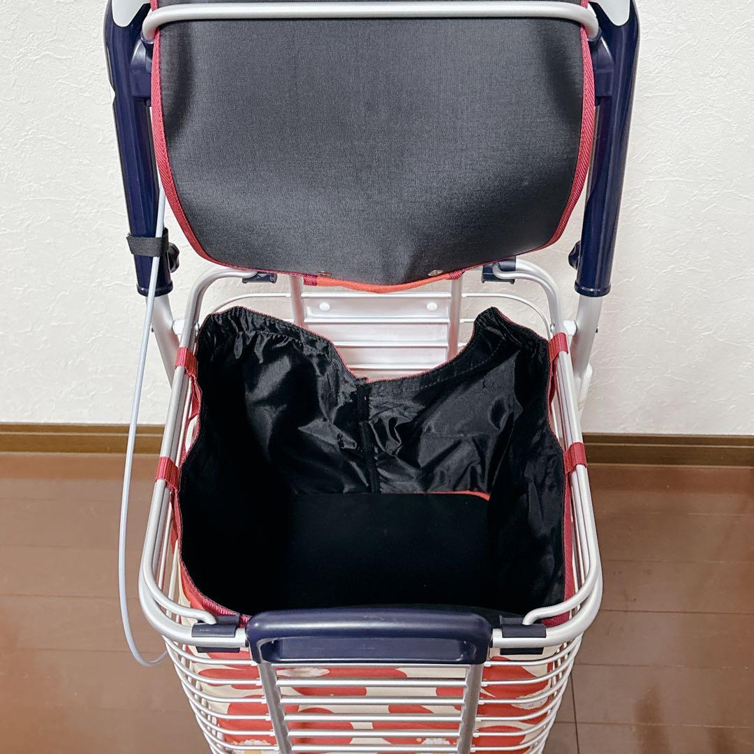 【美品】SUWAREL シルバーカー 花柄デザイン 赤 スワレル