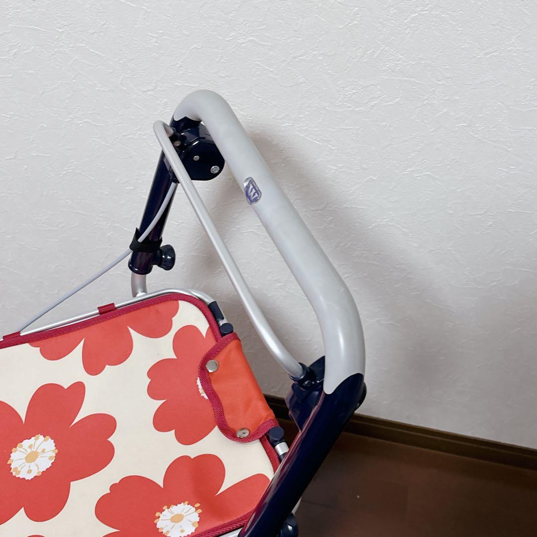 【美品】SUWAREL シルバーカー 花柄デザイン 赤 スワレル