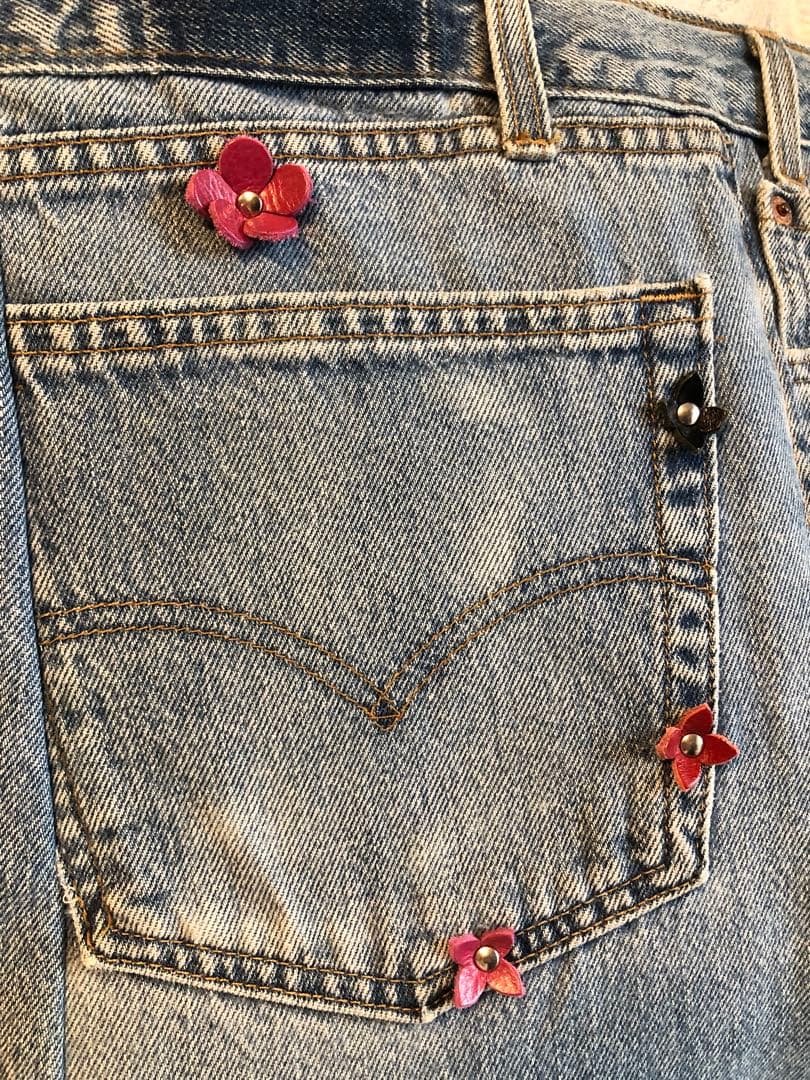 デニム　リメイク　トート　バッグ 花柄　Ｂ4 Levi's（リーバイス）