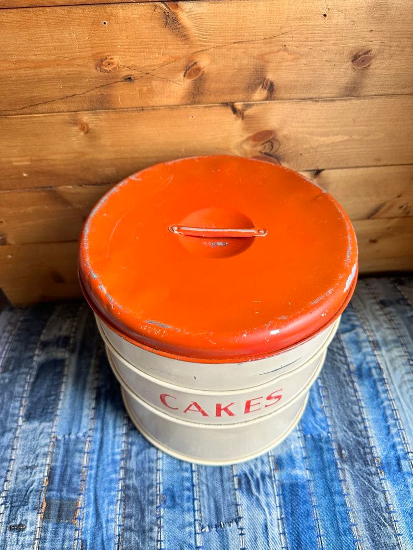 イギリスアンティーク　TALA社　CAKES缶　３段　ケーキ缶　アンティーク缶