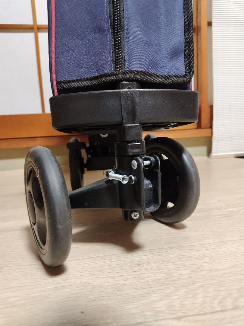 キャリーカート ネイビー 伸縮式ハンドル付き