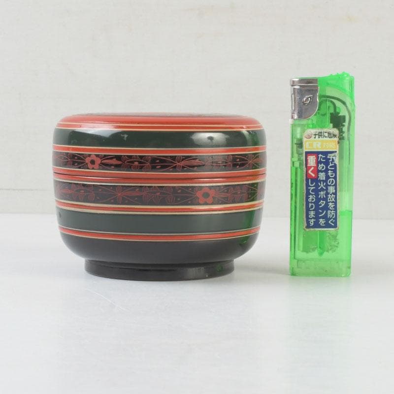 茶道具　山中塗　中村宗悦作　即中斎好　唐物写　独楽平棗　共箱　V　A67