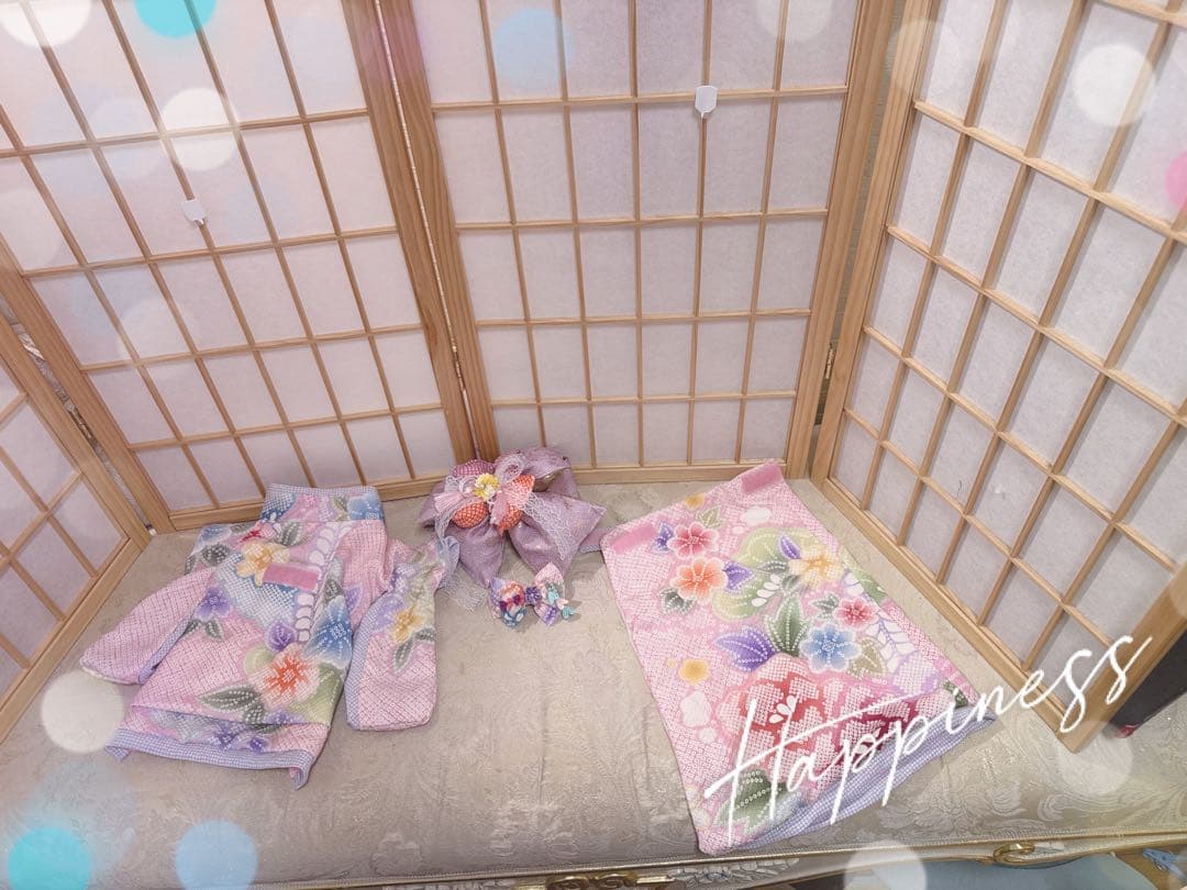 B469.pon2pan2☆犬オーダーお着物☆正絹有松絞りお着物☆犬お着物
