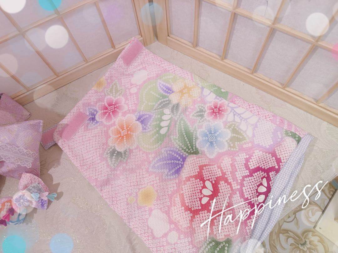B469.pon2pan2☆犬オーダーお着物☆正絹有松絞りお着物☆犬お着物