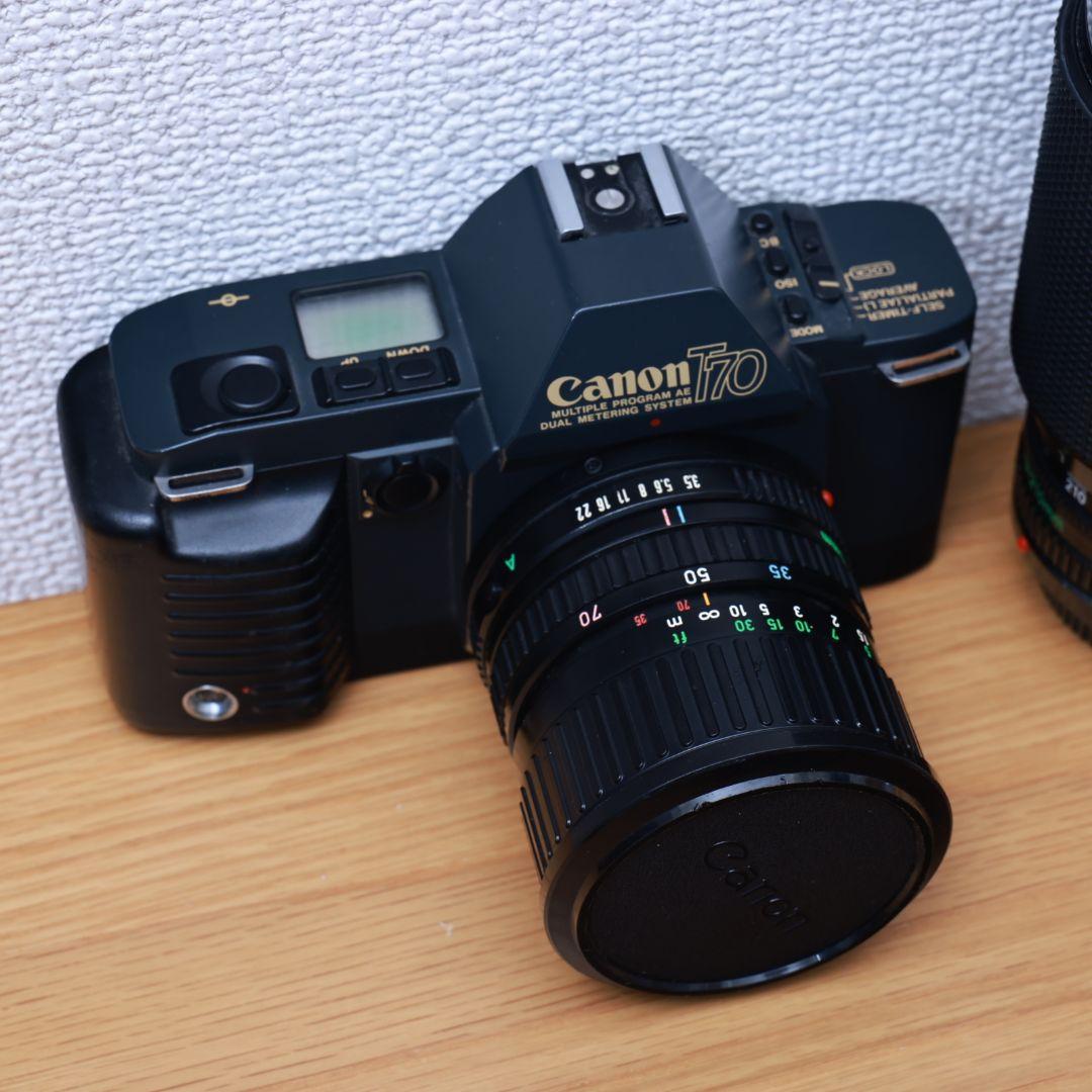 フィルムカメラ Canon T70 レンズ2本 フィルム電池付き